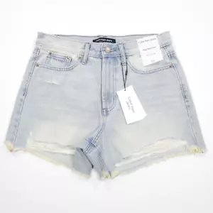 Calvin Klein Jeans Women's Cut Off Denim High Rise Shorts Light Blue Size 26 - Picture 1 of 14