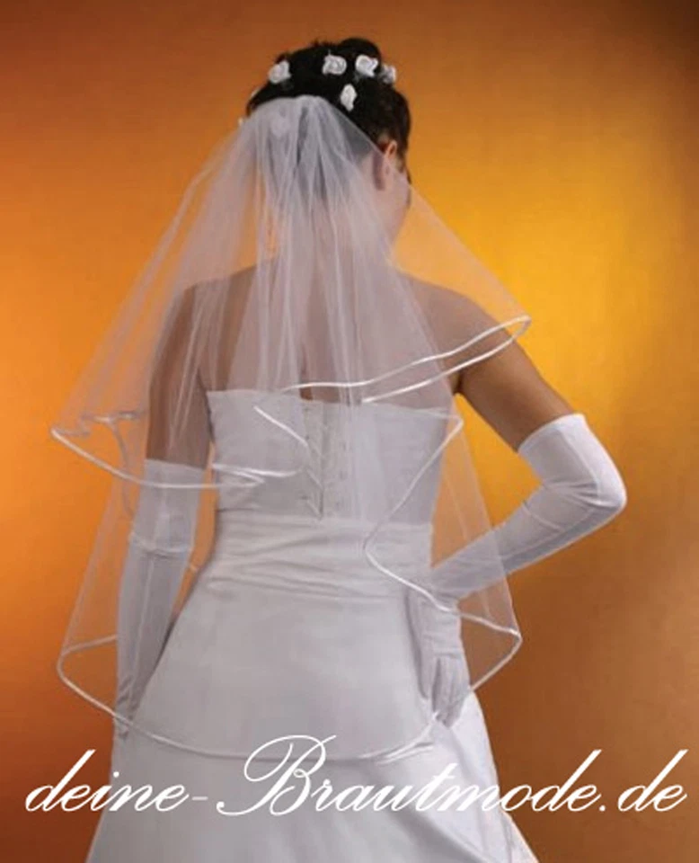 Schleier Brautschleier Feintüll weiß ivory creme neu - Bild 1 von 1