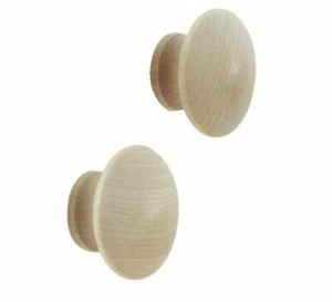 Amerock BP811WD 2 Pack of Unfinished Birch Wood 1-1/4 Inch Cabinet Knobs - Picture 1 of 3