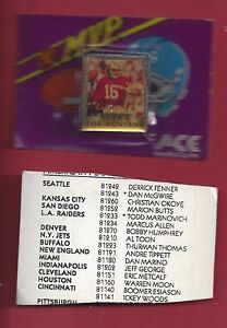 1991 Vintage Joe Montana SF 49ers Pin Ace Novelty Co.