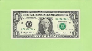 1999* ..UNCIRC $1  H 0232 2782 *  .... 1999 $1  H-*     STAR NOTE     FRN - Picture 1 of 2
