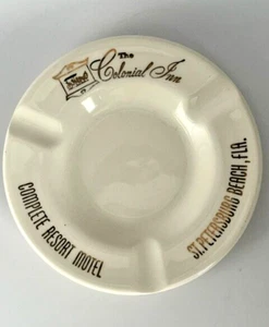 Vintage The Colonial Inn Resort Ceramic Ashtray - St. Petersburg, FL - 5.5" - Picture 1 of 3