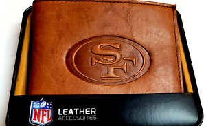 San Francisco 49ers  Billfold Bi  Embossed Leather  Fold Wallet   Ship Now