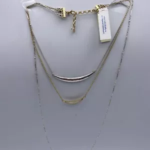 Lucky Layers Silver & Gold Tone 3 Chain Necklace 3 in 1 or Individual Chains - Picture 1 of 8
