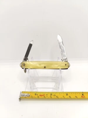 NAVAJA DE BOLSILLO VINTAGE QUAKER STATE CAMILLUS NUEVA YORK EE. UU. 2 HOJAS 3" DE LARGO Foto 1 de 4