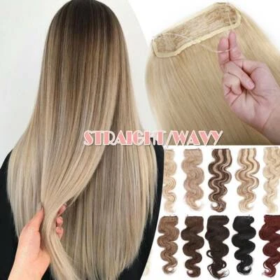 Fio invisível em extensões de cabelo humano 100% real cabeça inteira faixa de cabelo picee macio - Imagem 1 de 4