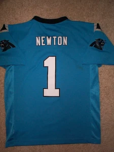 *IRREGULAR* Carolina Panthers CAM NEWTON nfl Jersey YOUTH KIDS BOYS (L-LARGE) - Picture 1 of 5