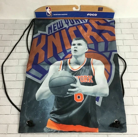NY Knicks Kristaps Porzingis NBA Drawstring Backpack Sack Bag Team Pride B19-10 Cover