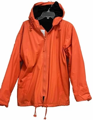 Misty Harbor Size M Orange Raincoat Fleece Lined Hooded Jacket Winter EUC - Imagem 1 de 4