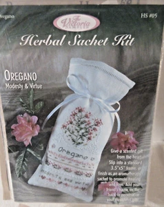 Victoria Sampler HERBAL SACHET OREGANO Counted Cross Stitch KIT - Picture 1 of 3