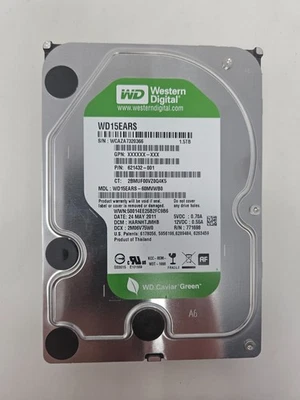 WD Caviar Green 1.5TB 3.5" SATA Hard Drive 3Gb/s 7200RPM WD15EARS - Image 1 of 3