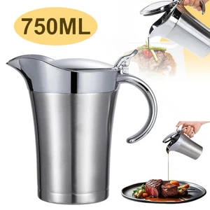 Edelstahl Thermo Sauciere Einhand Soßenkanne Doppelwandig Sauce Kanne Saucenkrug - Bild 1 von 12