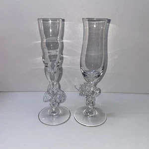 2 Mikasa Crystal Champagne / Cordial Flutes Glass Grape/Fruit Stems Germany - Picture 1 of 14