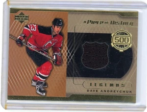 DAVE ANDREYCHUK 2000 UD LEGENDS "500 GOAL CLUB" BLACK Game-Used JERSEY CARD - Picture 1 of 2