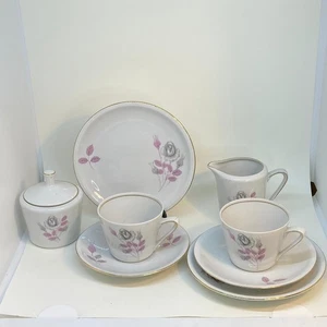 Set da tè floreale cinese vintage - set 2 x TRIOS e CREMA E ZUCCHERIERA - Foto 1 di 10