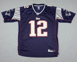 Maglia Vintage NFL Patriots Uomo XXL New England Tom Brady #12 Autentica Reebok - Foto 1 di 14