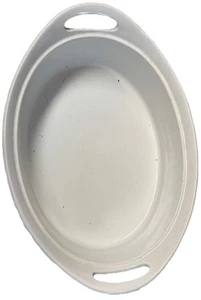 Corning Ware French White 2.5 Qt Oval Ribbed Casserole Side Handles No Lid VTG - Picture 1 of 6
