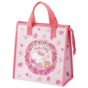 Hello Kitty Insulated Lunch Bag, Non-Woven Cooler Tote with Zipper, Flower Wr... - Picture 1 of 7