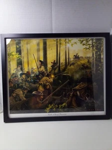 Cuadro estampado Batalla de la Montaña del Rey enmarcado 21" x 17" Nance '05 militar - Imagen 1 de 16
