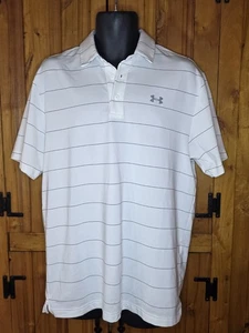 Under Armour Men's White Striped Polo Shirt - Picture 1 of 6