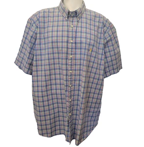 Ralph Lauren Hemd Herren 4XB Blau Popeline 100% Baumwolle Kurzarm Leicht - Bild 1 von 17