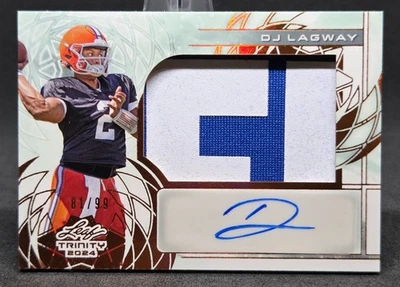 DJ LAGWAY 2024 LEAF TRINITY JUMBO ROOKIE PATCH AUTO BRONZE RC 81/99 GATORS - Image 1 of 2