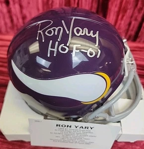 RON YARY VIKINGS HOF 01 COA TRISTAR AUTO Signed AUTOGRAPH Mini Helmet - Picture 1 of 12