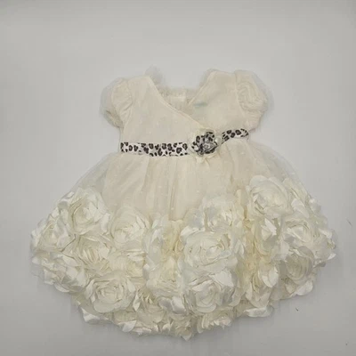 Nannette Bebé 3-6 Meses Formal 3D Floral Vestido Encaje Roseta Burbuja Dobladillo Boda  Foto 1 de 4