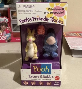 Pooh's Friendly Places Eeyore & Rabbit Velvety Soft Poseable Figures Mattel - Picture 1 of 8