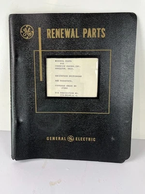 GE General Electric Renewal Parts Binder Champion Paper Switchgear Manual Book - Image 1 of 4