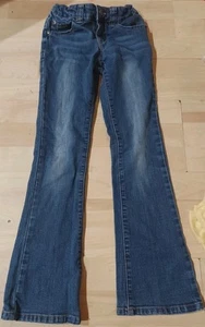 Shyanne Jeans Girls 7 Blue Stitch Bootcut Denim Embroidered - Picture 1 of 3