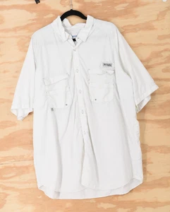 Columbia PFG OmniShade FM7044 weiß S/S Button Down Herren XXL belüftetes Hemd - Bild 1 von 12