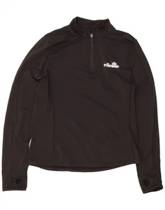 ELLESSE Womens Zip Neck Pullover Tracksuit Top UK 16 Large Black Polyester QF05 - Picture 1 of 3