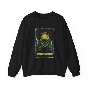 Frankenstein Grafik Rundhals-Sweatshirt, Halloween-Sweatshirt, Unisex [...] - Bild 1 von 6