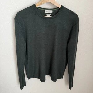 Women’s Dark Green Banana Republic Silk Cashmere Sweater Sz L Preppy Business - Picture 1 of 7