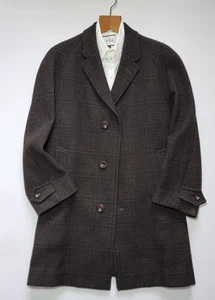 vintage bespoke   CROMBIE COAT   UK 42 S   raglan sleeves  brown/ black - Picture 1 of 11