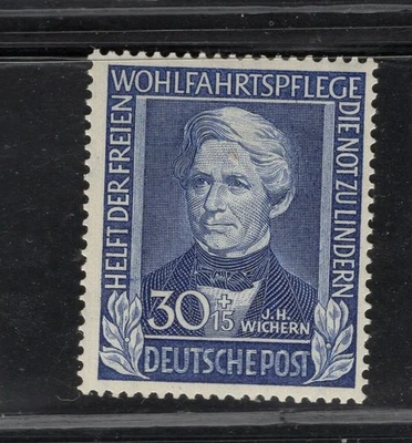 GERMANY 1949 West german Mi.120 MNH Refugee Welfare postage stamps J.H. Wichern - Image 1 of 2