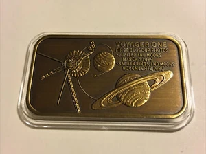 Barra de bronce Greathouse VOYAGER ONE SATURN JUPITER 1 oz rara (coincide con tu plata) - Imagen 1 de 2