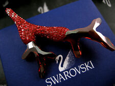 SIGNED SWAROVSKI  CRYSTAL CORAL  PIN ~ BROOCH RETIRED NEW IN BOX