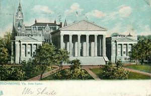 Postcard Virginia Richmond State Capitol Raphael Tuck 1907 Norfolk Cancel - Imagen 1 de 2