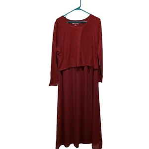 SOFT SURROUNDINGS NWT $130 Cassie Maxi Layered Dress in Cabernet Size X-Large - Picture 1 of 8