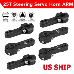 6 Pack Black Aluminum 25T Steering Servo Motor Horn Arm For Futaba Savox - Picture 1 of 9