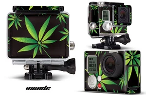 Skin Stickers for GoPro Hero 3+ Camera & Case Decal HERO3+ Go Pro WEEDS BLACK - Picture 1 of 1