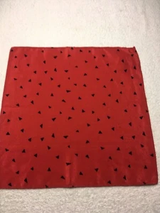 MENS POCKET SQUARE 10" X 10" RED WITH BLACK  - Picture 1 of 4