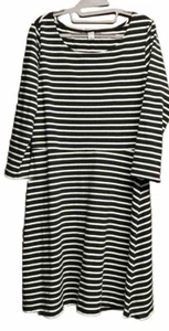 Abito Old Navy nero bianco righe orizzontali lunghezza ginocchio misto cotone tg L nuovo con etichetta - Foto 1 di 4