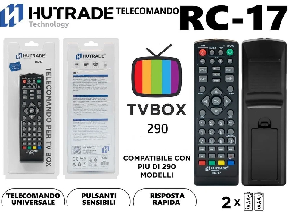 Telecomando Universale Rc-17 Per TV BOX Universal Remote Control mar - Immagine 1 di 1