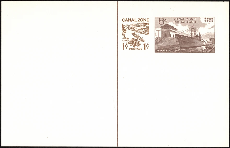 Canal Zone Scott # UX20 UPSS S32 Mint - 8 + 1 Cent Surcharged Postal Card VF - Image 1 of 1