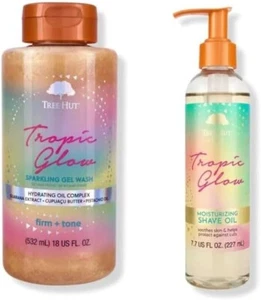 《NEW》Tree Hut Tropic Glow Moisturizing Shave Oil 7.7 FL Oz + Sparkling Gel Wash - Picture 1 of 1