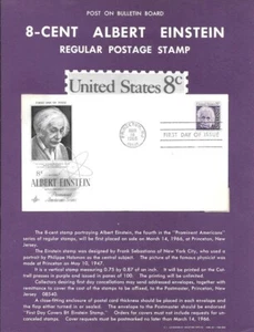 #1285 8c Póster de estampillas de Albert Einstein - página de recuerdo no oficial plano MC - Imagen 1 de 1