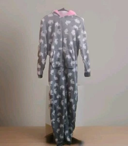 Forever 21 Gris Polar Conejito Pijama Mameluco Sudadera con Capucha Adulto Pequeño - Imagen 1 de 11